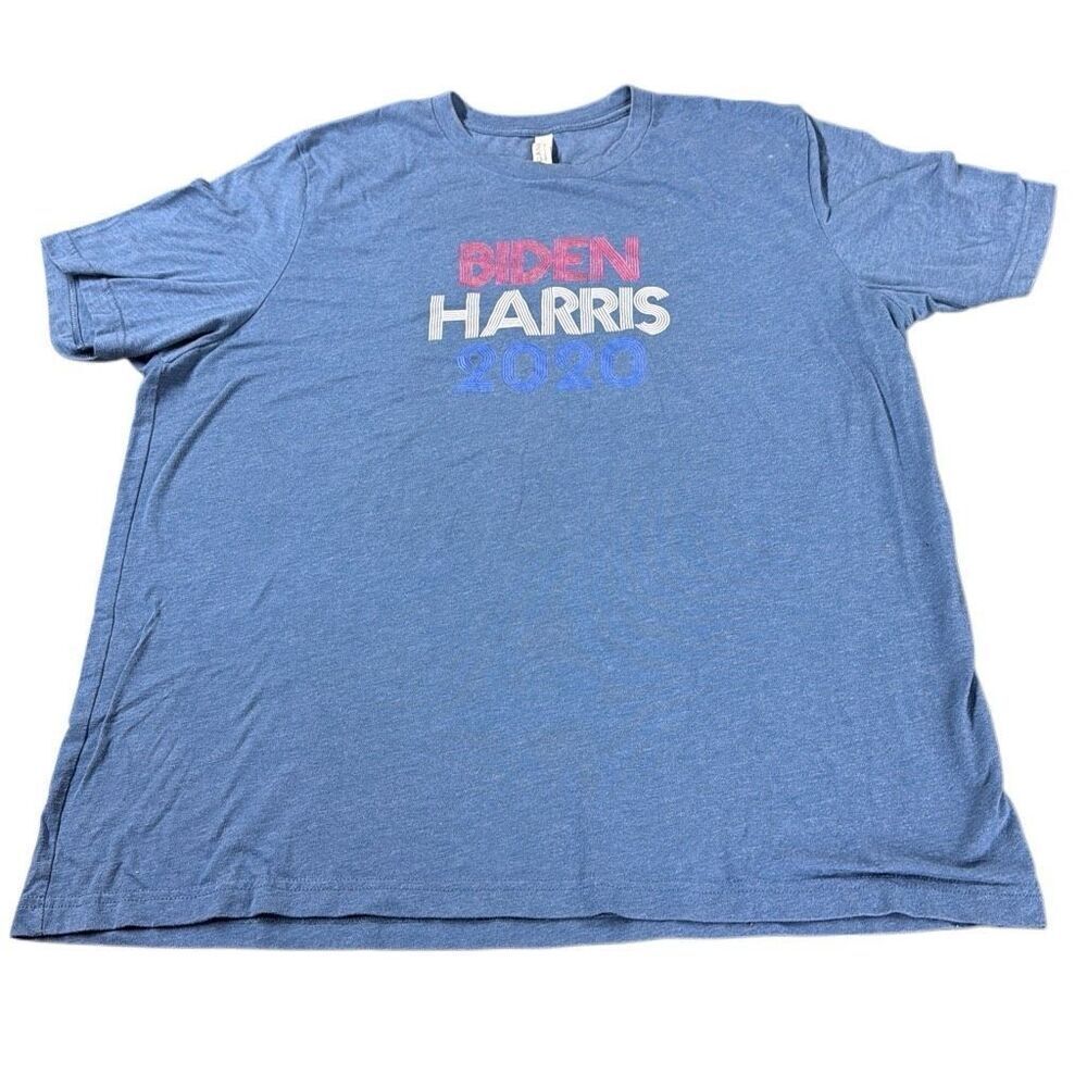 Bella + Canvas Men's Blue Biden Harris 2020 Graphic Short Sleeve T-Shirt 2XL